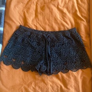 Crochet Black shorts - boho, relaxed